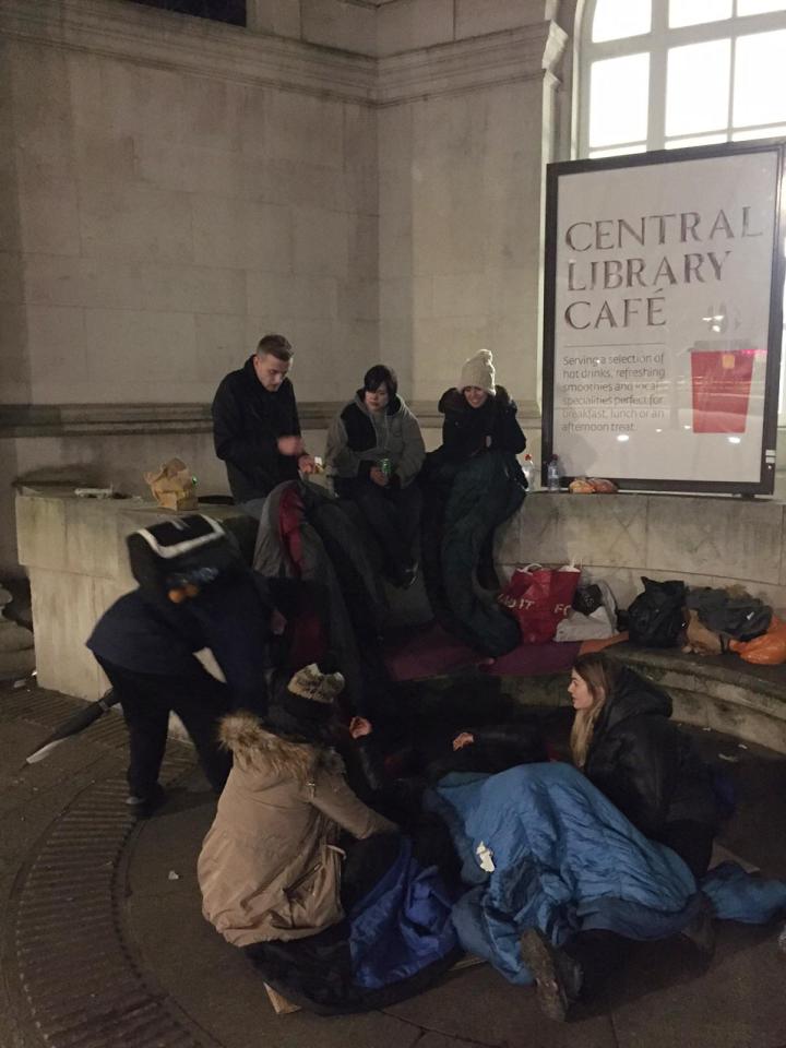  Sam turned her back on home comforts to spend the night with a group of homeless people in Manchester