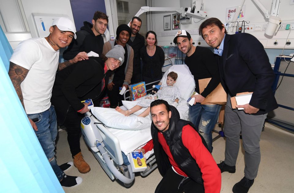  Antonio Conte joined his players at Westminster hospital