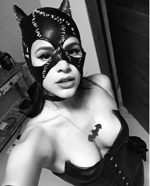  Bruna looked stunning as she sported a Catwoman outfit in Sao Paulo