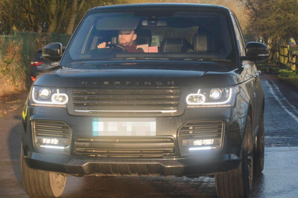  Rooney arrived in his heavy-duty customised Range Rover Overfinch