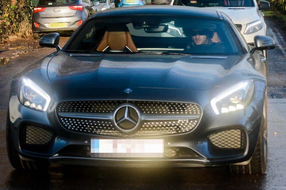  Marouane Fellaini pitches up his his left-hand drive Merc