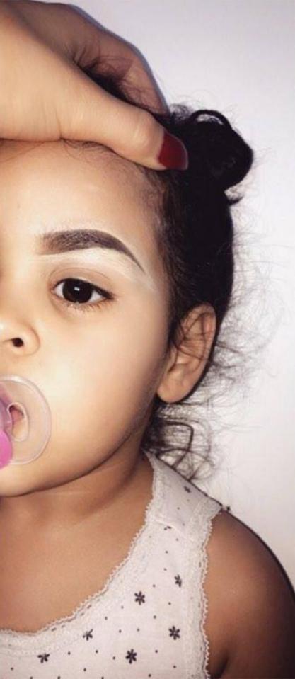  Alisha-Lyn, two, caused a splash online with her 'on fleek' eyebrows