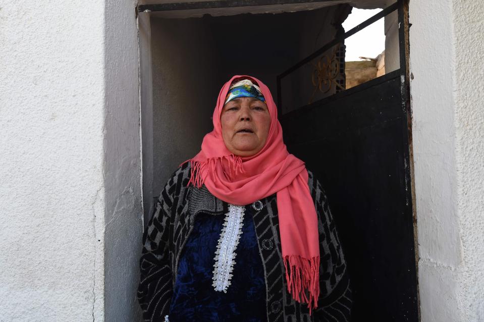  His mother Nourhane was also pictured outside the family's home in the town of Oueslatia