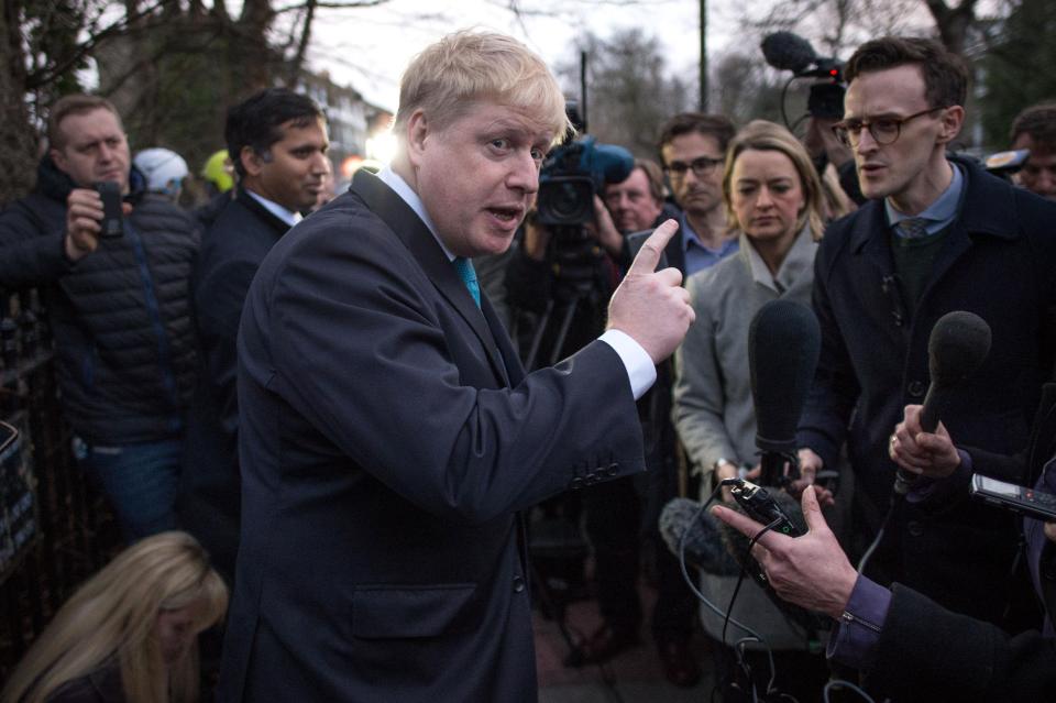  Boris Johnson, snapped here just after declaring that he was pro-Brexit