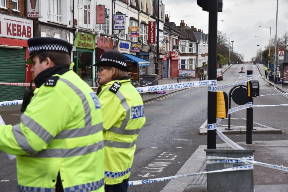  Police are now searching the area for clues into the crime that left one man suffering stab wounds