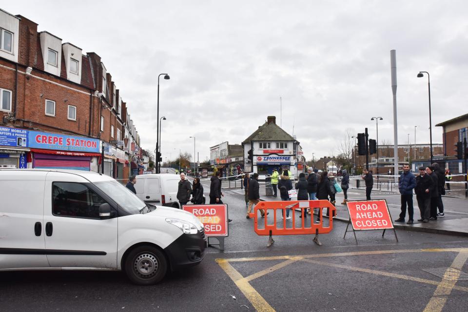  A number of roads have been blocked off as authorities investigate the stabbing that left a man fighting for his life