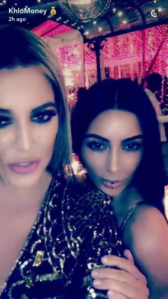  Pictured without a ring on Khloe Kardashian's Snapchat ... insiders claimed Kim's marriage to Kanye is now 'as good as over'