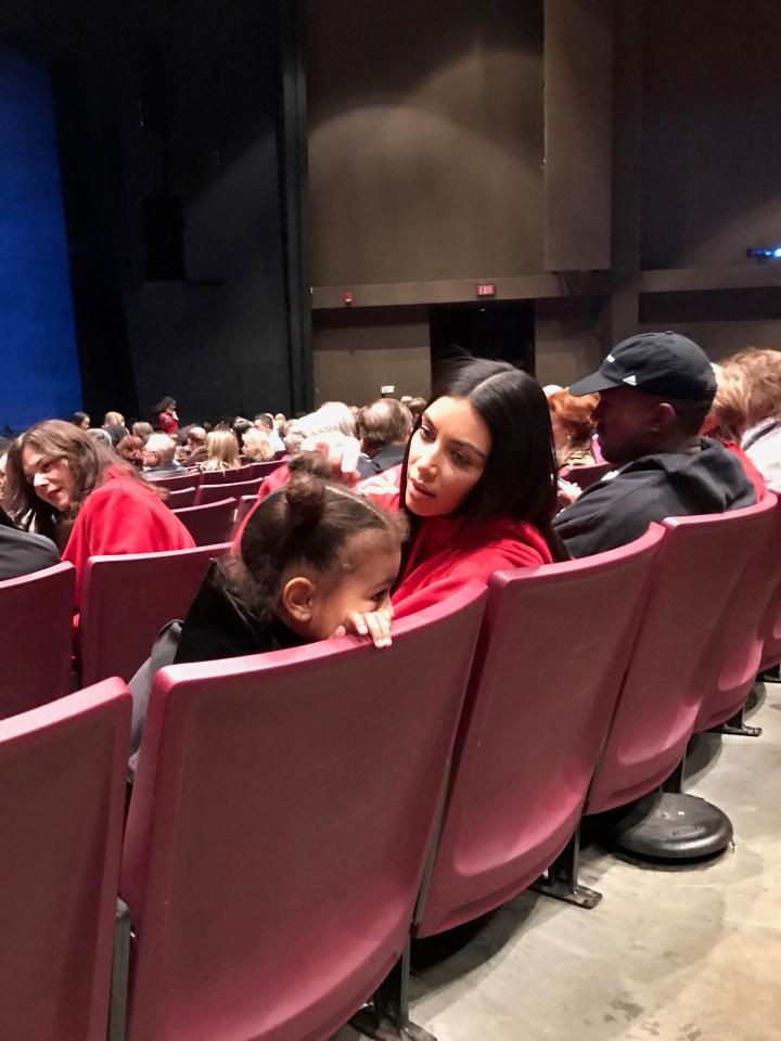  Kim and Kanye put on a united front with their daughter North West, three, at a performance of the Nutcracker at an LA theatre on Friday