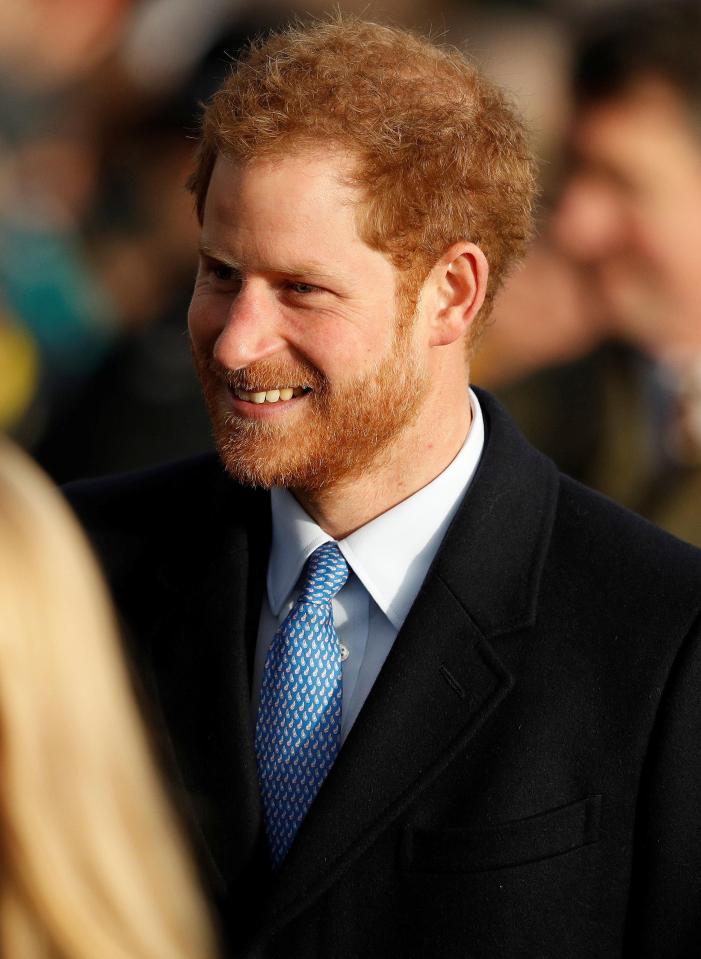  Prince Harry arrives at church today as it was announced the Queen couldn't make it