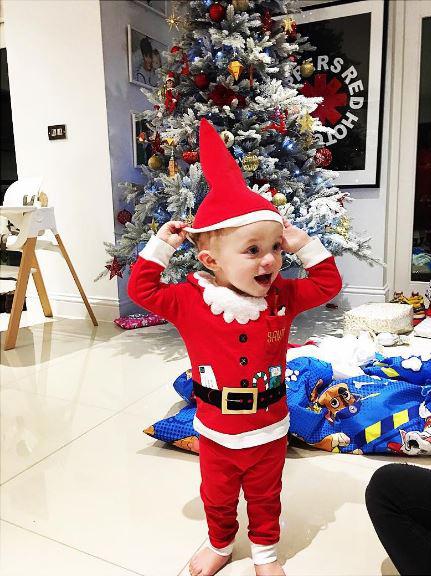  Frankie Bridge shares a cute snap of her son in a Santa outfit