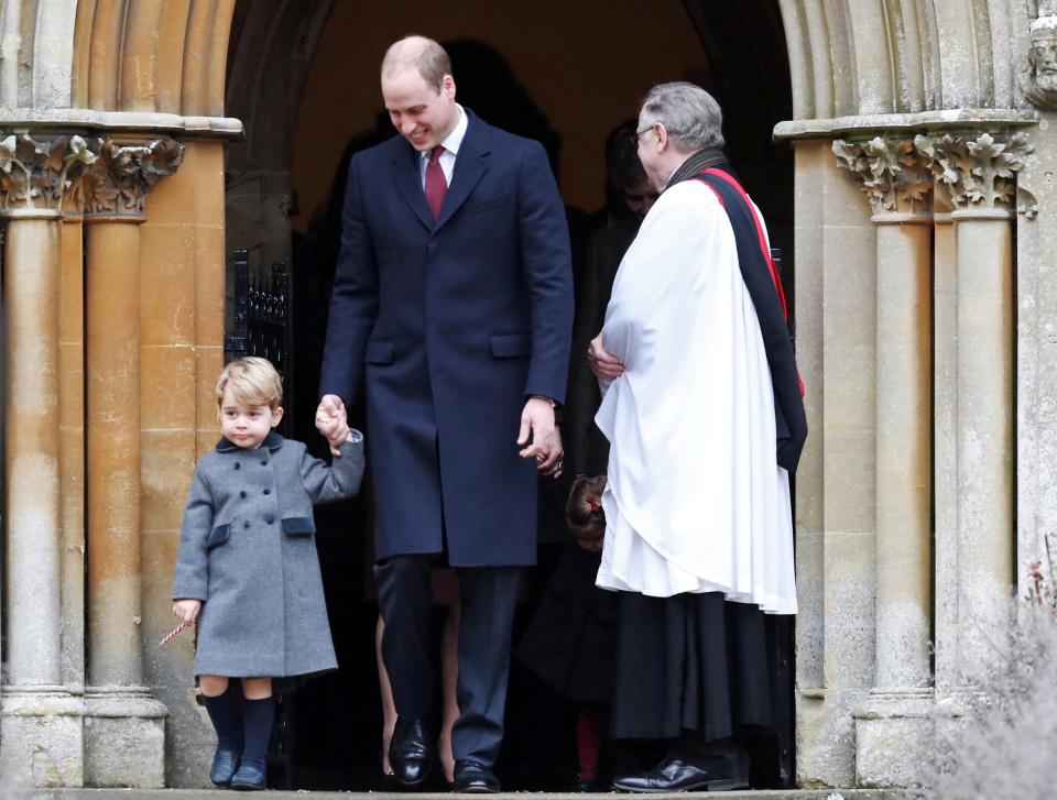  Kate and Prince William took George and Charlotte to visit Kate's grandparents after the Christmas Day church service at St Mary Magdalene