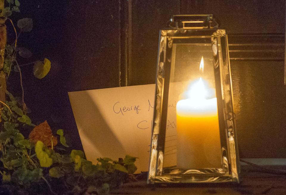  Shortly after the news was announced, tributes were laid outside of George's home