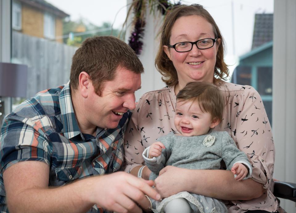  Nicola Lansdown partner Kevin Smees pose with their daughter Lexi