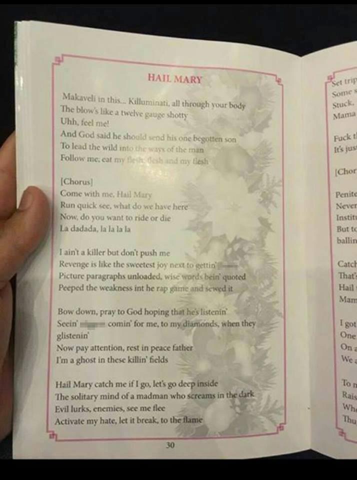  The Tupac lyrics shocked those expecting a Christmas hymn