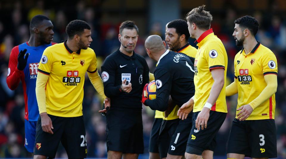  Clattenburg refereeing the Boxing Day clash between Watford and Crystal Palace