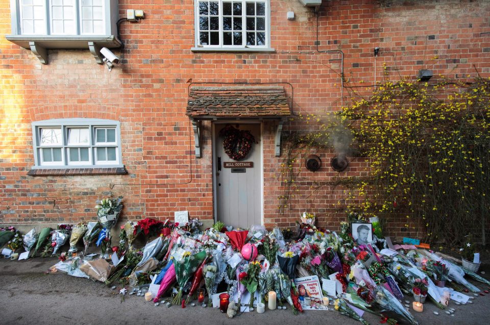  Friends and fans left flowers outside George Michael's house in Oxfordshire today