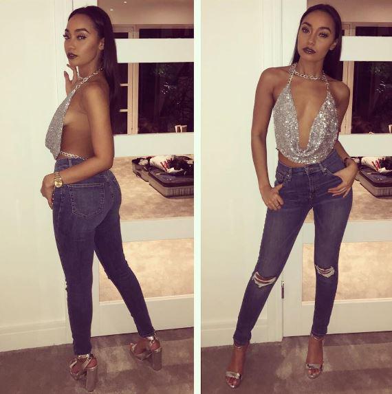  Little Mix star Leigh-Anne Pinnock continued to prove she is all grown up as she wore a revealing top for Boxing Day festivities