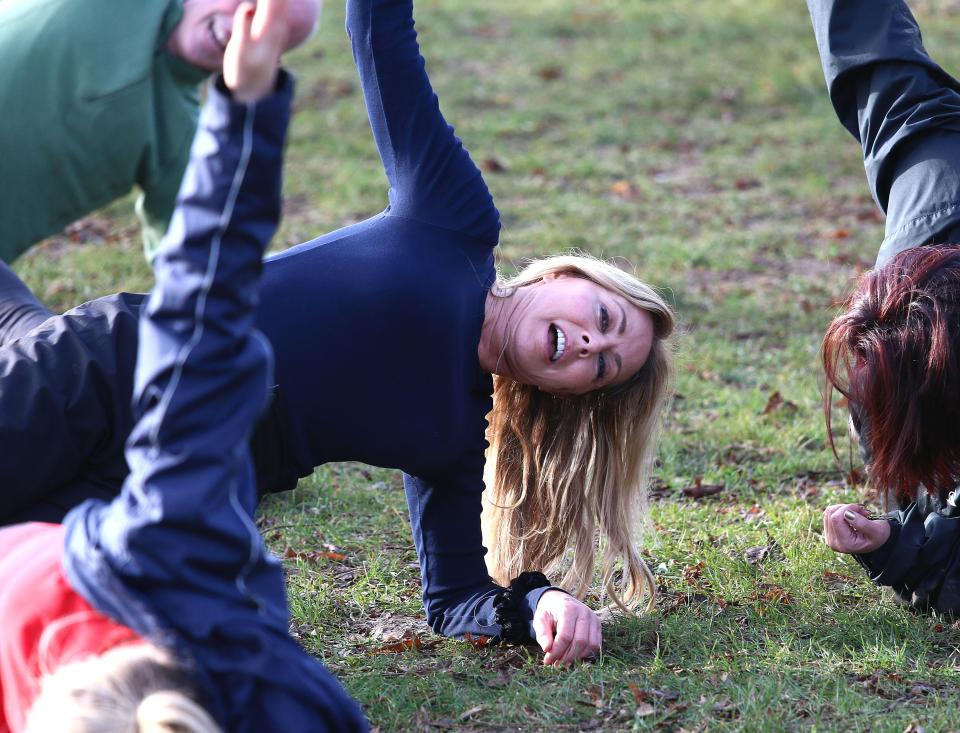  Stretch it out . . . Carol Vorderman wows in workout special