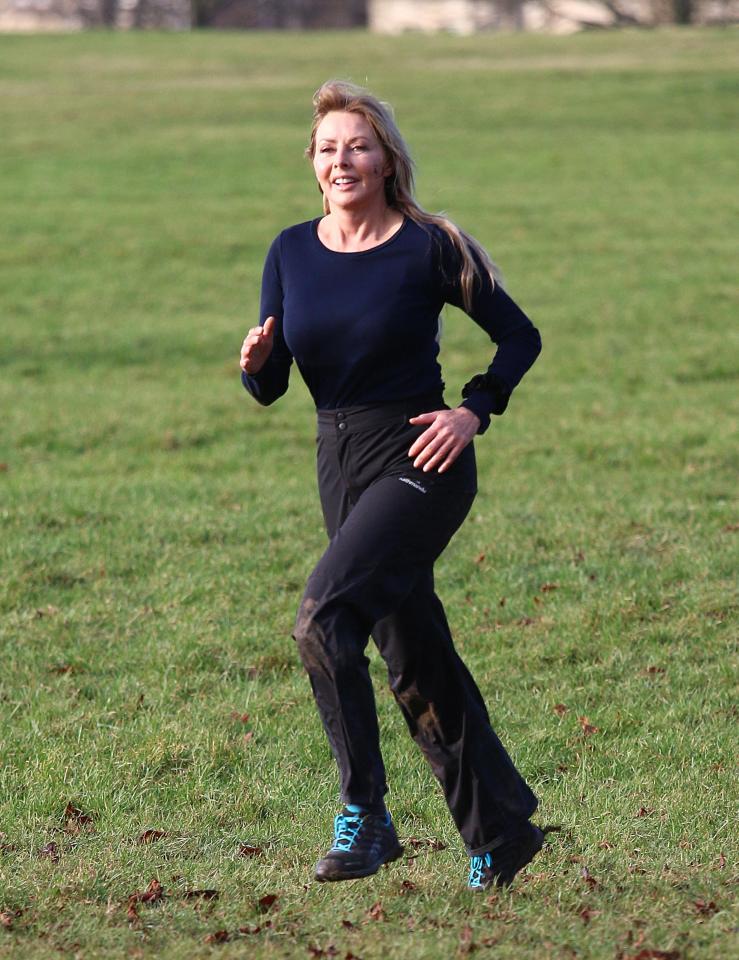  Best foot Vorward . . . Countdown star Carol Vorderman out for a jog