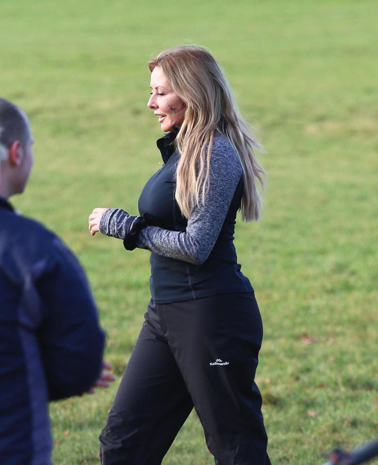  Off for a jog . . . Carol Vorderman shows off her physique in smart gym wear