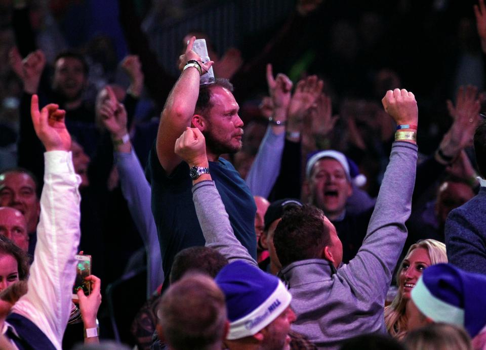  24 hours earlier, Masters champion Danny Willett was downing pints at Alexandra Palace