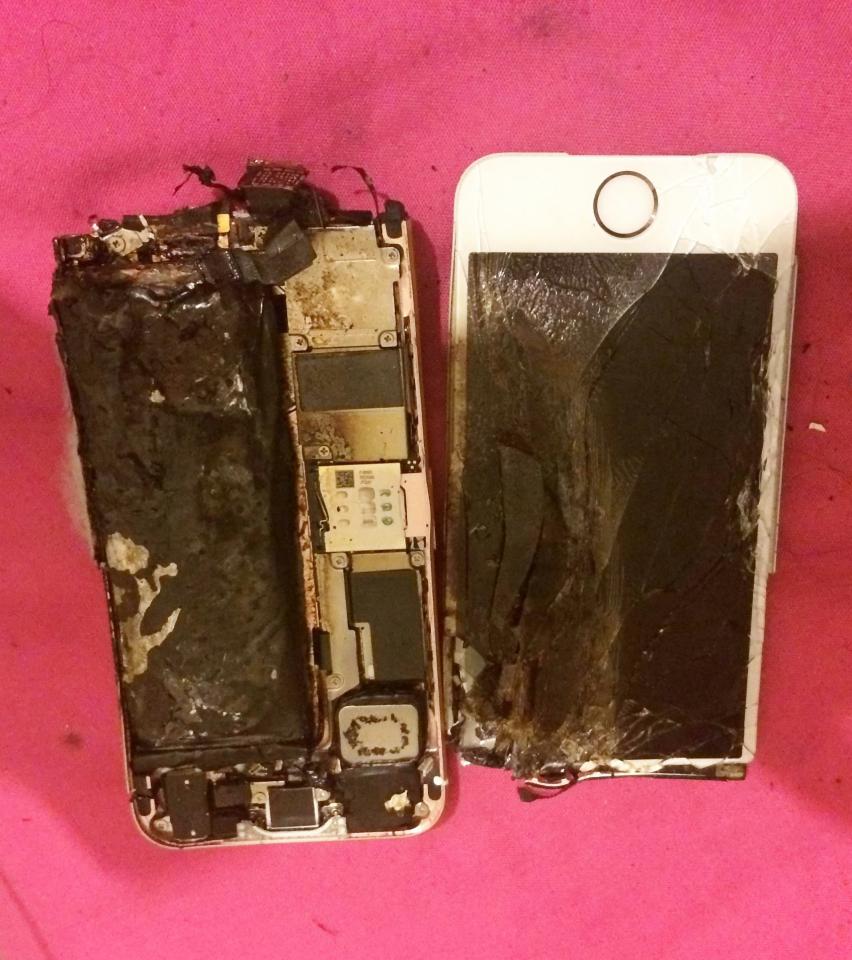  The mobile phone - which had been in Antonia Gallagher's jacket pocket - caught on fire