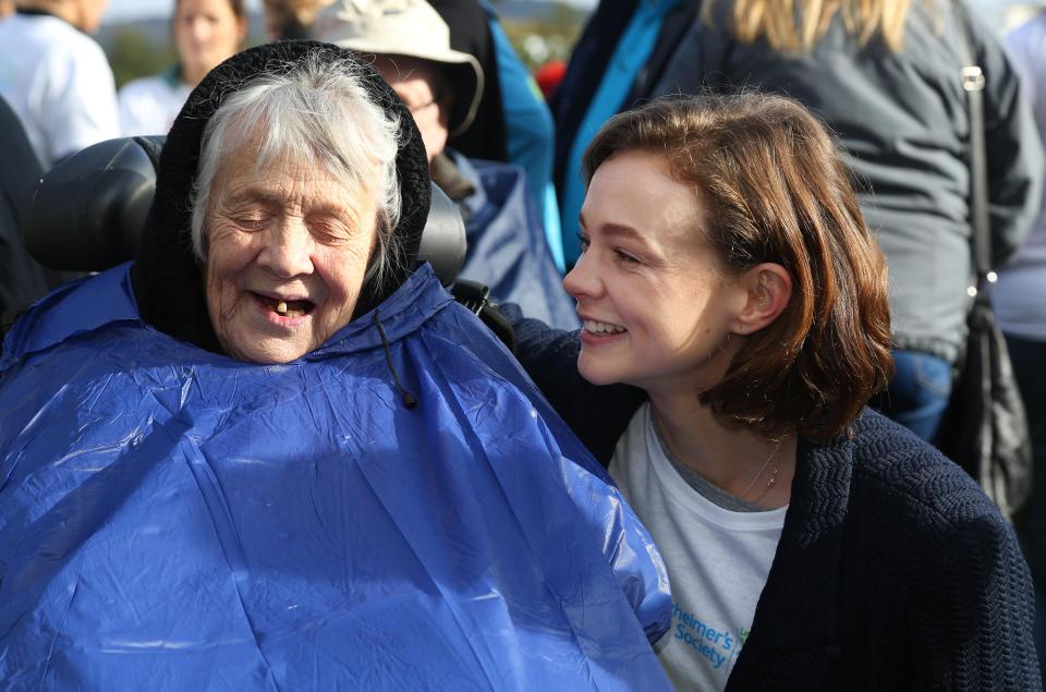  The BAFTA winning actress held the hand of her grandmother, Margaret, on a memory walk earlier this year