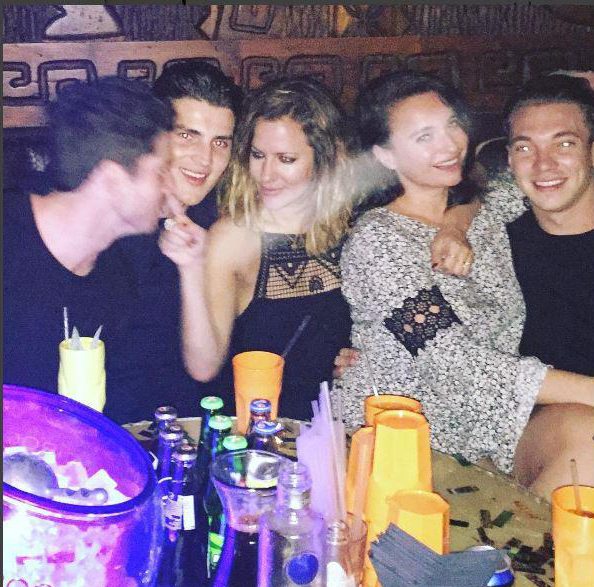  Caroline posed for pictures with her friends during a wild night out on holiday