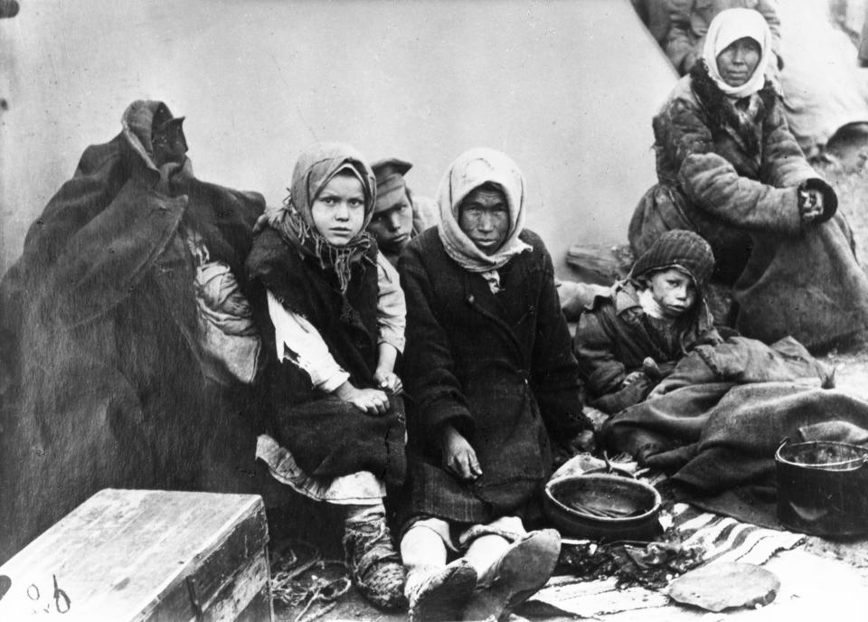  A starving Chuvash family near their tent in Samara