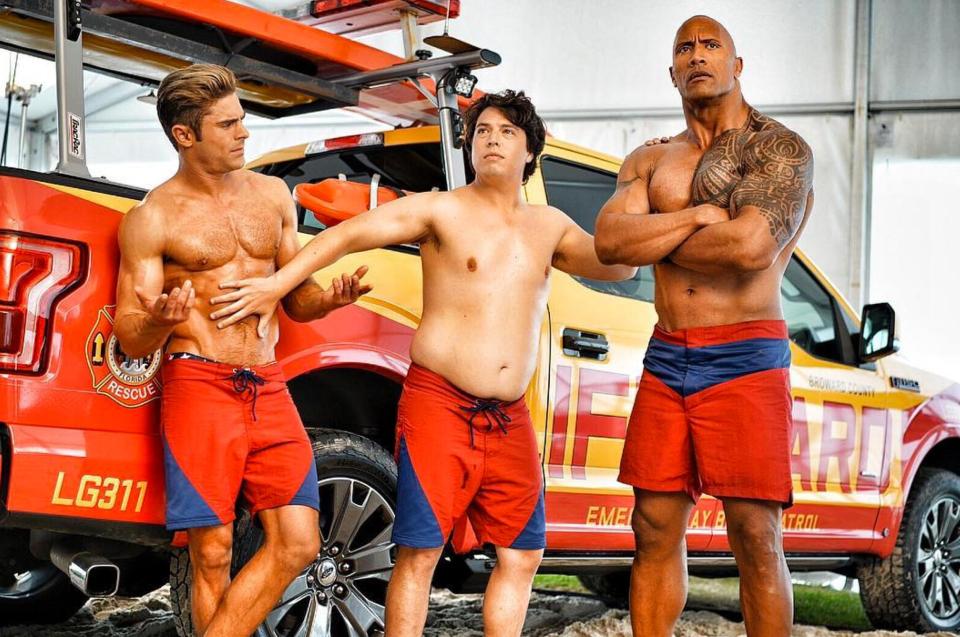  BAYWATCH: Enjoy sand, sea, swimsuits and a new set of beach babes and hunks in trunks in the big-screen debut of the hit Nineties TV show. Released: May 12.