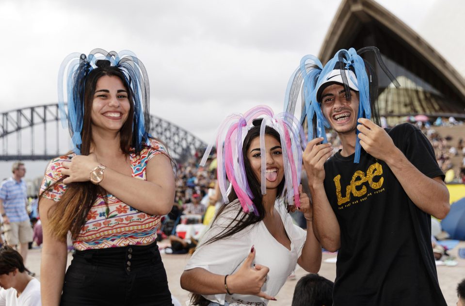  A group of friends get in the new year spirit in Sydney, Australia