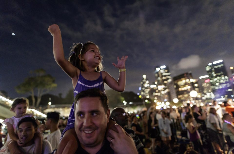  A little girl enjoys staying up late specially to bring in the new year