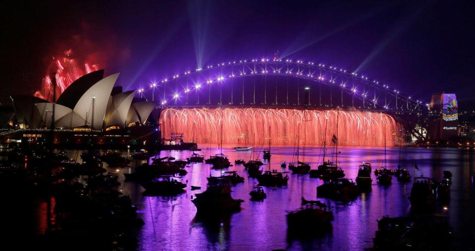  The famous firework display in Sydney Harbour, Australia