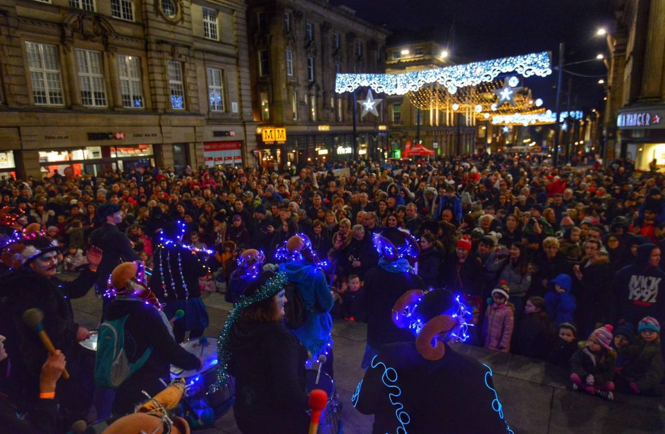  Large crowds gather in Newcastle City Centre as the New Years Eve celebrations begin with a special Winter Carnival and fireworks display this evening