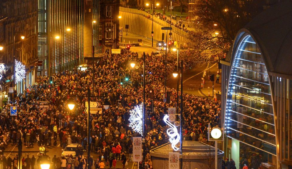  Hundreds of revellers have gathered in Newcastle ahead of the New Year's celebrations, as the city gears up for 2017