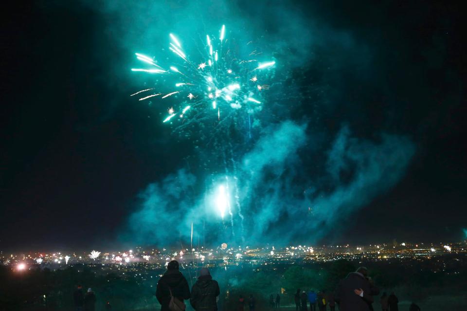  Fireworks also lit up the Austrian capital of Vienna in stunning blue light