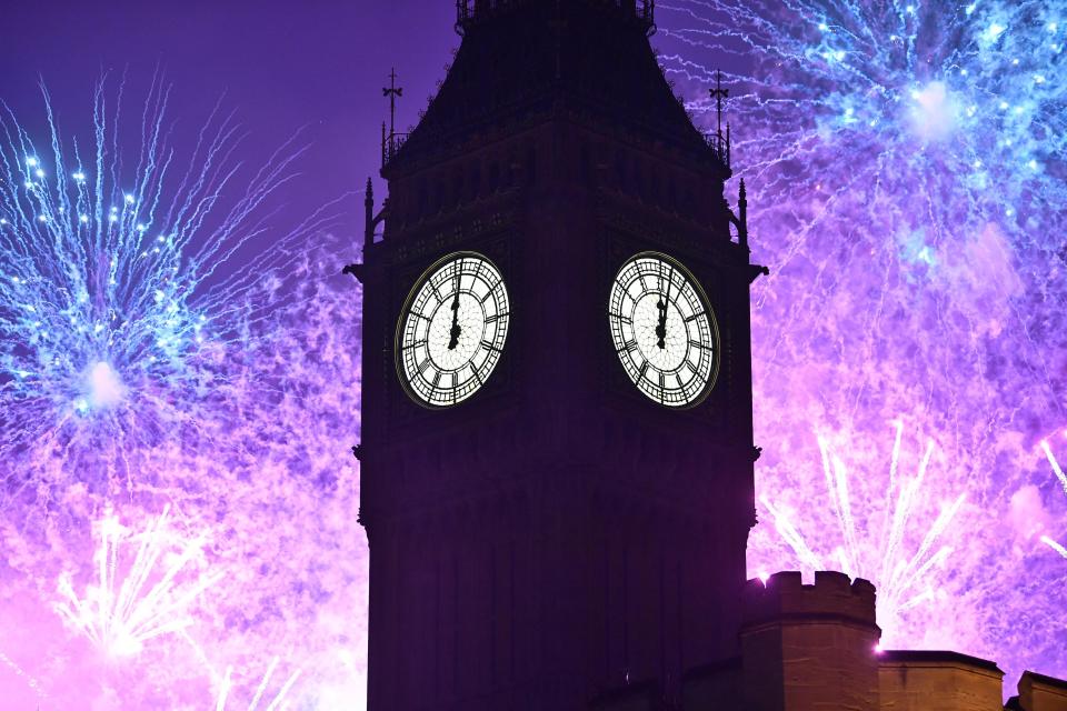  Fireworks light up the London skyline and Big Ben just after midnight on January 1, 2017