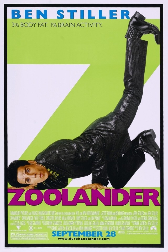  Ben Stiller's poses in Zoolander made this film a top hit