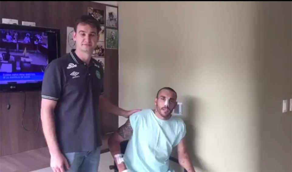  Ruschel sat down in a chair before delivering a heartwarming message to fans