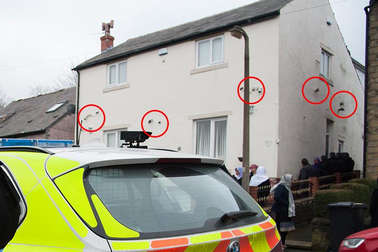  A number of security cameras can be seen on Yaqub's home, which was searched by police following the shooting