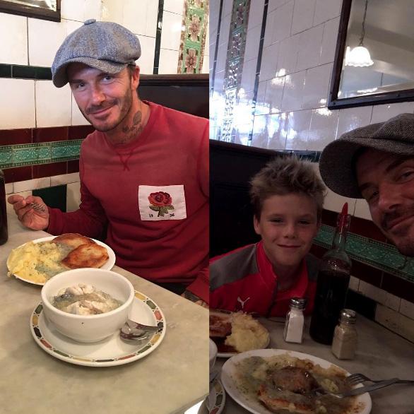  Becks took his youngest son Cruz there months earlier - in the same hat again