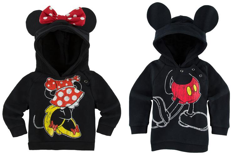  Disney Minnie (left) and Mickey Mouse hoodie (right) for tots are being recalled over choking hazards