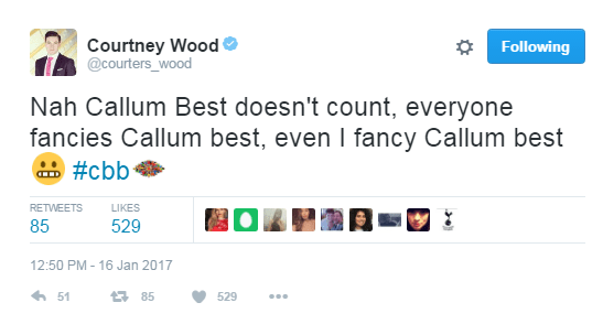  Courtney revealed he's not worried about Jessica's growing friendship with Calum