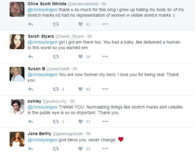  Women of Twitter heaped praise on the star for showing off her marks