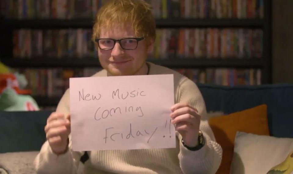  Ed Sheeran has confirmed his new music will be released on Friday