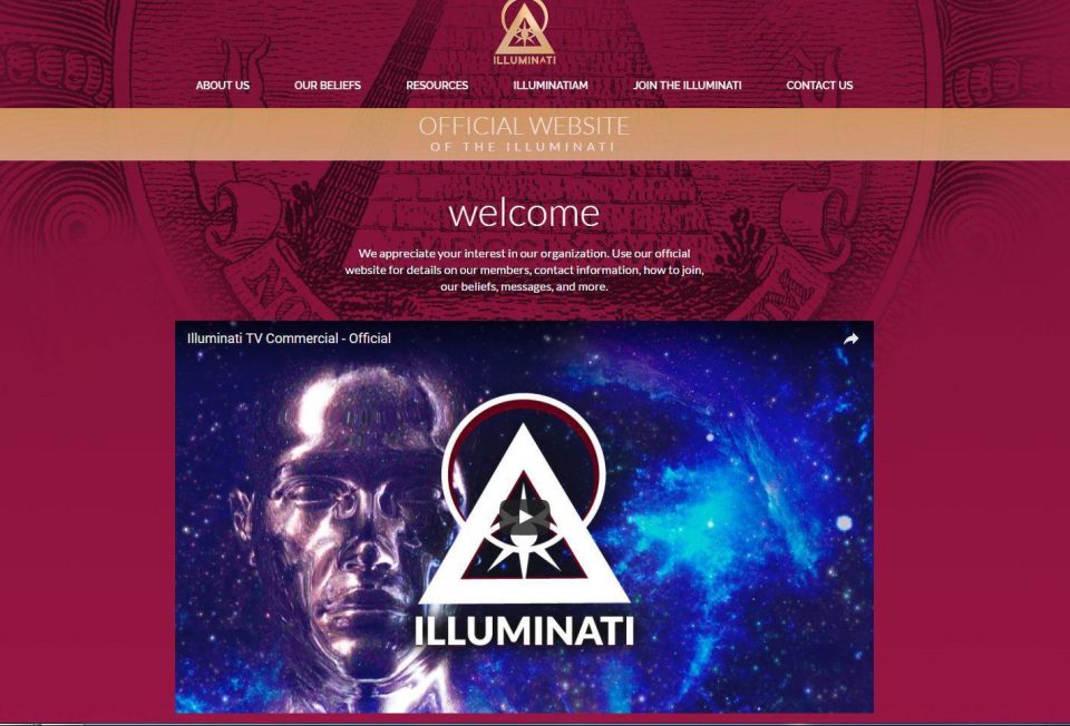  A website claiming to belong to the Illuminati is looking for subscribers