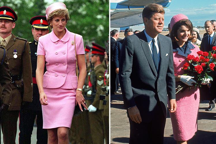  PINK . . . in 1995 Princess Di’s suit and hat were a nod to Jackie’s look the day JFK died