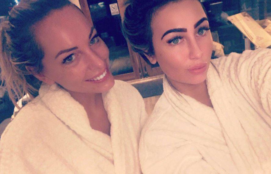  Lauren sipped on champers as she relaxed at a spa with a pal