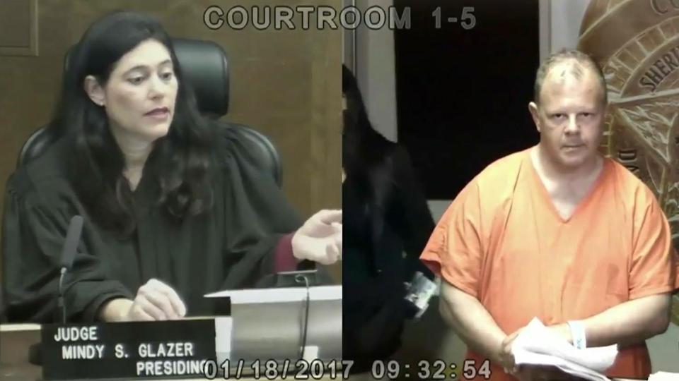  Judge Mindy Glazier read out his Tweet with the threats in court in Miami