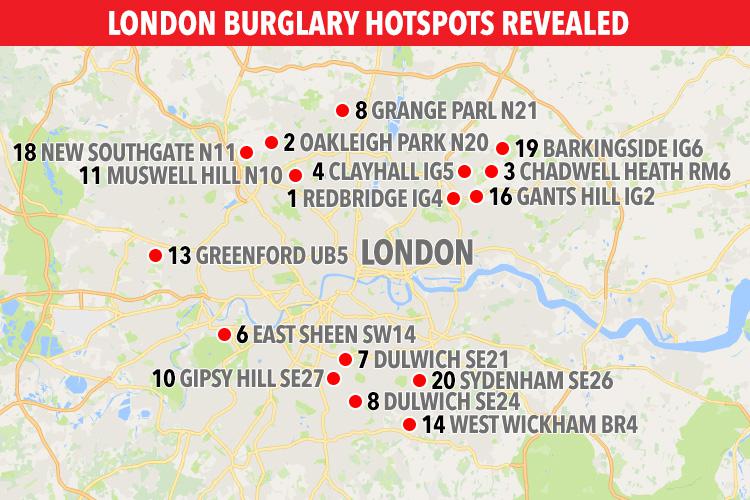  London postcodes dominated the top 20 list of the areas with the most claims, with only four being outside of the capital